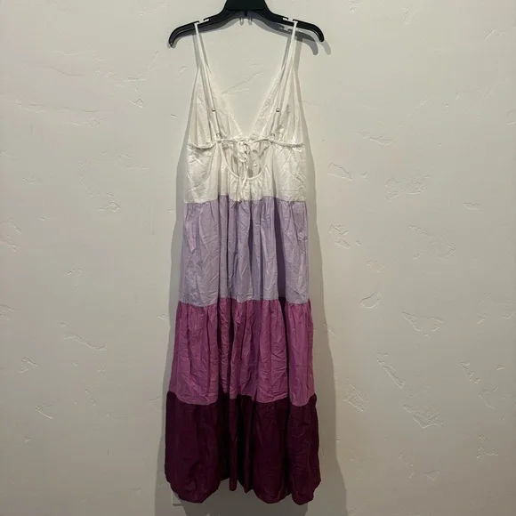 Anthropologie The Raya Colorblock Maxi Dress: Purple and White - Picture 9 of 16
